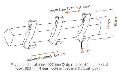 Alu Design hook rail