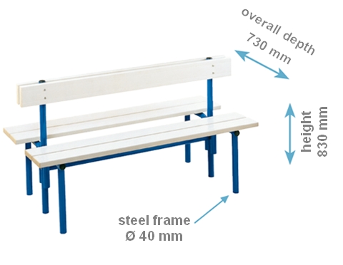 Forum double sided floor bench with back plate