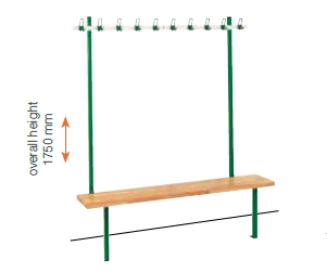 Wall Floor bench with hook rail