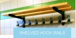 Shelved hook rails