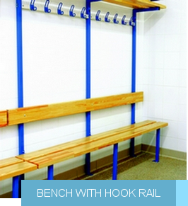 Bench with hook rail